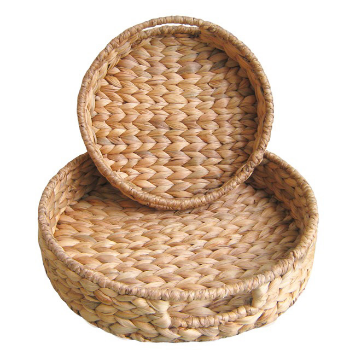 High Quality Water Hyacinth Trays Various Shapes 100% Hand-Woven Handmade Put On Flat Surface Modern Water Hyacinth 1