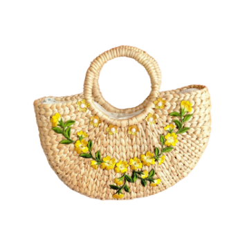 Special Item Water Hyacinth Purses Handbags Flower Decoration Decoration Diamond Lattice All Seasons Vietnam Manufacturer 6