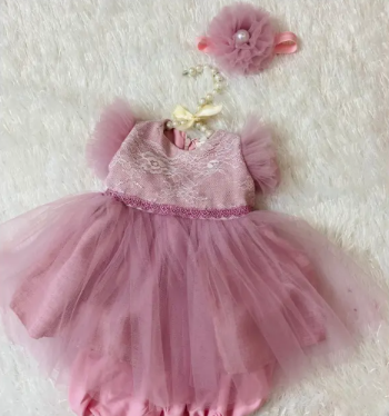 Elegant Newborn Dress High Quality Good Choice New Design Using For Baby Girl Pack In Plastic Bag Made In Vietnam Manufacturer