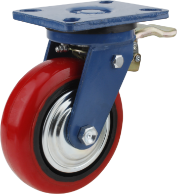 C610 Heavy Duty Castor High Quality Polyurethane 4" Castor With PU On Tricycle Cheap HERDAR OEM Made In Vietnam Manufacturer 3