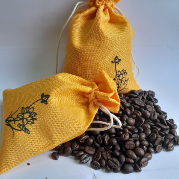 New Items Natural Aroma Beads Scented Sachet Bag Customized Natural Linen Fabric Sack With Coffee beans 2024 Vietnam 4