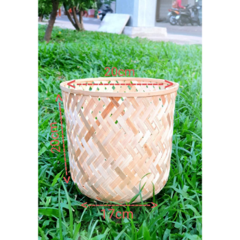 Planter Pot Wholesale Woven Bamboo Planter Pot VNGT001 Handicraft Rattan Basket Standing Sustainable Household Indoor Vietnam Manufacturer 4