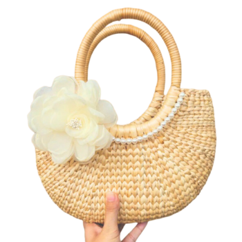 Water Hyacinth Bag Good Price Wooden Handicraft For Gift Classic Style Light Brown Color Made In Vietnam Manufacturer 1