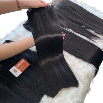 Machine Weft Short Bone Straight Natural Color Hair Extensions Bulk Sale Virgin Hair Beauty And Personal Care 4