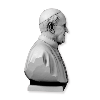 The Portrait sculpture of Pope Francis Wholesale White Marble Garden Statues Packed In Wooden Case Made In Vietnam Factory 4