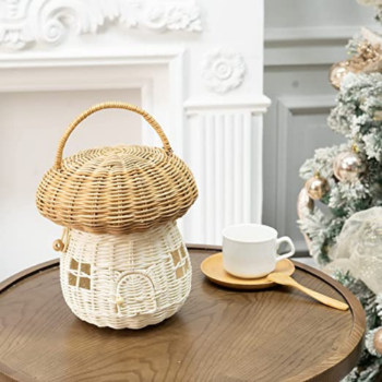 Decor Mushroom Rattan Storage Basket Home Decoration High Quality Rattan Plant Stand Wholesale Vietnam Manufacturer 1