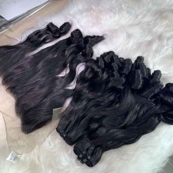 Machine Weft Half Curly Natural Color Hair Extensions Bulk Sale Virgin Hair Beauty And Personal Care From Vietnam Manufacturer 6