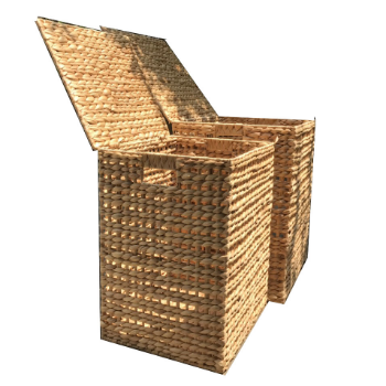 Fast Delivery Set Of 2 New Water Hyacinth Hampers Mixed And Unique Weaving Natural Colour Can Add Cotton Fabric Lining Inside 5