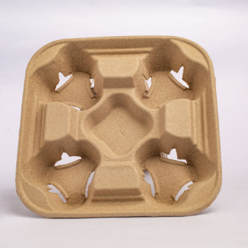 Recyclable Take Away Paper Cup Holder Paper Cup Carrier Paper Cup Tray Wholesale Disposable Pulp Coffee Made In Vietnam 7