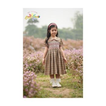 Western Brown Plaid Smock Dress Girls Party Dresses Princess Children Cheap Price Luxury Using For Baby Girl Baby 5