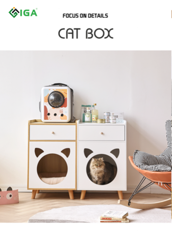 Bedside Table with Cat Box and Legs - GP195 4