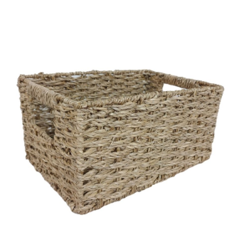 Hot Model Storage Laundry Blank Organizer Set of 3 Thick Knitted Hyacinth Flat Straps Basket Boat Shape from Vietnam 7