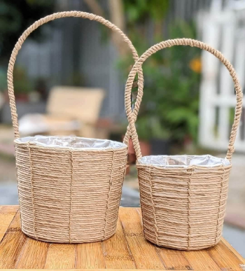 WHSB 03 - Square Storage Basket made from Water - hyacinth E  3