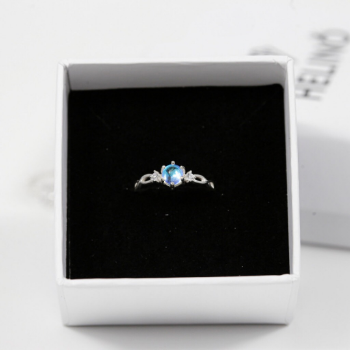 925 Sterling Silver Premium Woman's Jewelry Blue Pearl Cubic Zirconia Fine Gemstone Rings Made in Vietnam 6