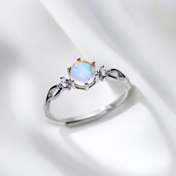 925 Sterling Silver Premium Woman's Jewelry Blue Pearl Cubic Zirconia Fine Gemstone Rings Made in Vietnam 1