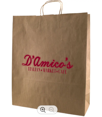 Biggest clearance day custom Print Logo Carrier Kraft Paper Bag To Go Restaurant Food Delivery Packaging Takeout Takeaway Lunch 6