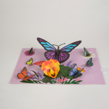 Mother Day Butterfly Card 3D Pop Up Unique Design Whole Creative Oem Odm Colorful Flower Good Price Customized From Vietnam 2