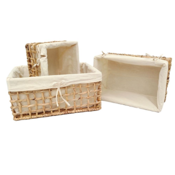 Hot Handmade Storage Knitting Hyacinth Basket with Cover Room Space Home Floor Decoration from Vietnam Manufacturer 3