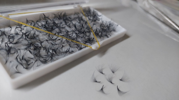 16D FanSynthetic Hair Silk FurEyelash Extensions Manufacturing Vietnam Ha Phuong Brand name Semi handma Eyelashes Eyelash de