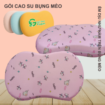 Cat Belly Rubber Pillow With Pattern Print Saigon Foam  2