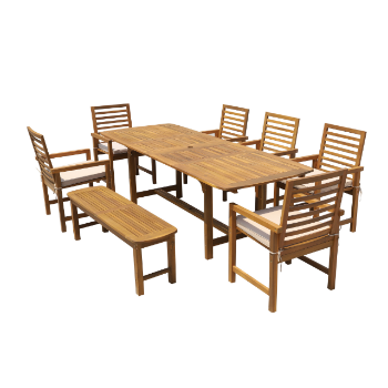 High Quality Garden Dining Table Sets Modern Style Factory Price Wooden Outdoor Furniture Vietnam Manufacturer 3