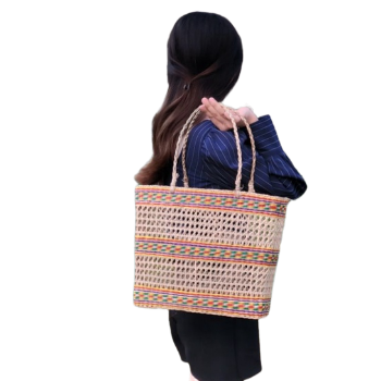 Water Hyacinth Bag Good Quality Rattan Beach Bag For Gift Classic Style Light Brown Color From Vietnam Manufacturer 2