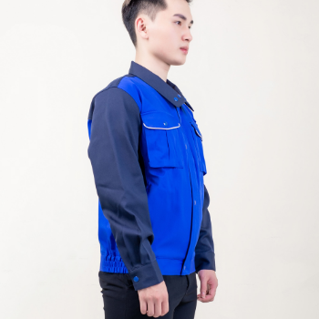 Engineer safety vest work wear uniform mens blue safety vest from FMF Vietnam Verified Manufacturer clothes ODM/OEM Service 3