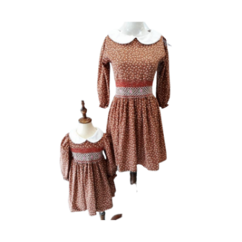 Mother & Baby Dress Set With Floral Pattern Family Matching Outfits Good Quality High Quality Family Matching Dresses 9