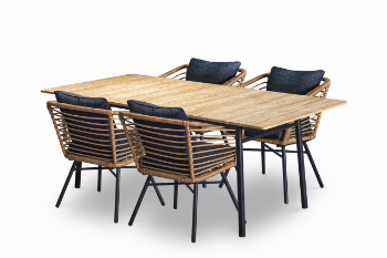 Flow Dining Set Dt406 Wicker Material Durable Living Room Customized Standard Packing Ista 1A Vietnam Manufacturer 3