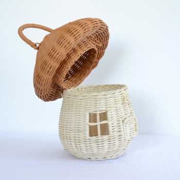 Handmade Custom For Kids Wholesale Pretend Play Fairy Tale Rattan Mushroom House Variety of Color Handmade Custom Packaging from Vietnam Artisan 5