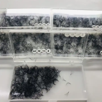 Custom Trays Sharp Long Stem Handmade Lash Extensions Coloured Promade Fans Loose Lashes Made in Vietnam Manufacturer  7