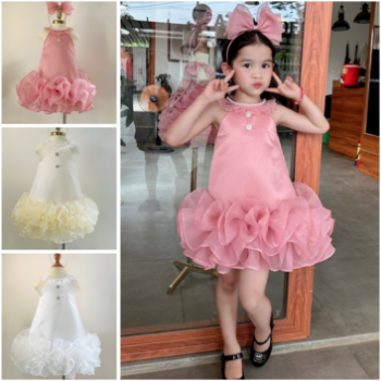 Daily Dresses Baby Pinafore  Satin Crepe Fabric Girl's Clothing Girls Dresses High Quality Factory Price OEM ODM Service Made In Vietnam 3