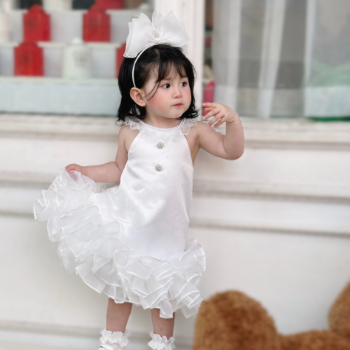 Daily Dresses Baby Pinafore  Satin Crepe Fabric Girl's Clothing Girls Dresses High Quality Factory Price OEM ODM Service Made In Vietnam 2