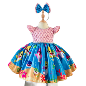 Disney Dress Baby Shark Dress Girl's Clothing Girls Dresses Princess High Quality Factory Price OEM ODM Service Made In Vietnam 2