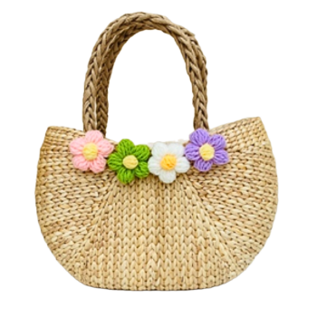 Water Hyacinth Bag Fast Delivery Rattan Bags Women For Gift Classic Style Light Brown Color From Vietnam Manufacturer 1