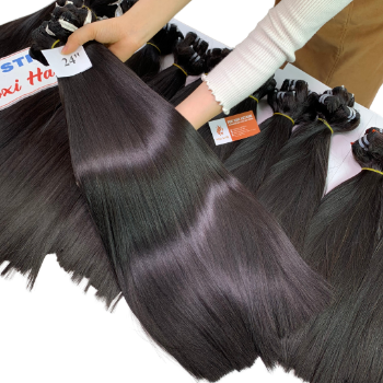 Machine Weft Short Bone Straight Natural Color Hair Extensions Bulk Sale Virgin Hair Beauty And Personal Care 3