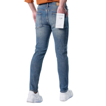 Baggy Jeans Men High Quality Sustainable 100% Cotton Zipper Fly OEM Service Men Trousers Jeans Vietnam Manufacturer 4