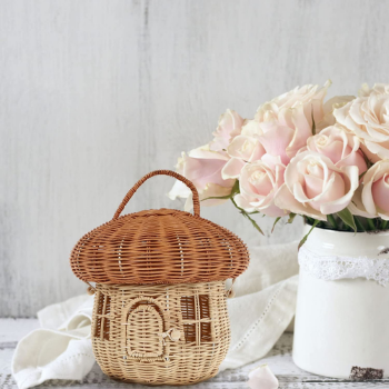 High Quality Mushroom Rattan Storage Basket Rattan Plant Stand Home Decoration Made In Vietnam Wholesale Vietnam Manufacturer 3