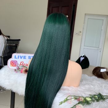 Green Color Bone Straight Wig 26 Weft Hair Extensions human hair wigs 100% Human Hair Vendors Made In Vietnam 5