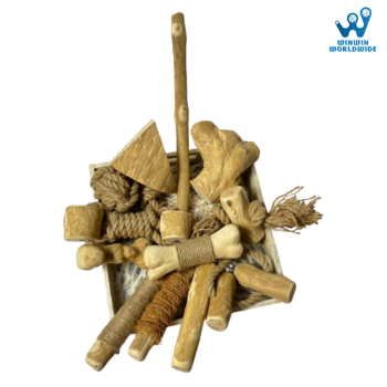 Coffee Wood Chew With Rope 100% Natural 4W Pet Relax And Clean Their Teeth High Quality Durable In A Carton Vietnam 1