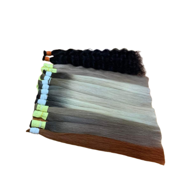 Hair Bulks High Quality 100% Human Hair Unprocessed Raw Virgin Remy Hair Machine Double Weft Genius Weft From Vietnam 2