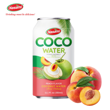 High Quality Fresh Coconut Water Peach Flavor Beverage Nasami Brand Coconut Water Manufacturers OEM ODM Service Made In Vietnam 2