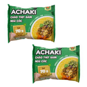 Achaki Grounded meat with beans and vegetable instant porridge delicious Wholesale natural color using for baby made in Vietnam 2