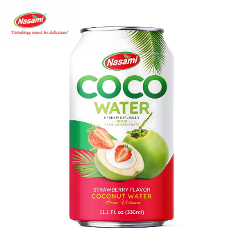 Fresh Juice Organic Coconut Water  Strawberry Flavor Good Taste Nasami Brand Rich Nutrition Coconut Water Vietnam Manufacturer 3