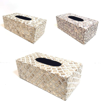 Hot sell Vietnamese Luxury Mother of Pearl inlaid Mosaic Lacquer Tissue Boxes and Jewelry Box 3