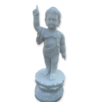 Statue of Buddha's birth Good Price Garden Buddha Statue White Marble OEM ODM Packed In Wooden Case From Vietnam Manufacturer 1