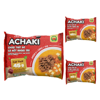 Achaki instant porridge beef with carrot and potato High Quality infant retort pouch 100% Fresh Ingredients ISO VIETGAP HACCP 1