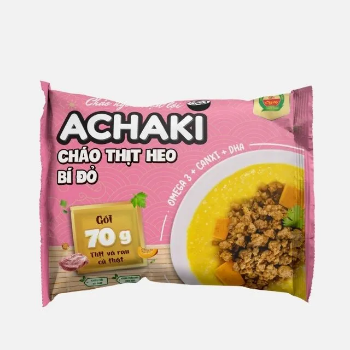 Achaki Pork and squash instant porridge High Quality No preservatives good for baby packing in bag made from Vietnam healthy