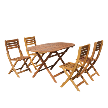 Factory Price Garden Outdoor Furniture Modern Wooden Dining Table Set Oval Patio Furniture Vietnam Manufacturer 3