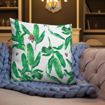 Halinhthu Casa Printed Cushion Cover Exotic Tropical Banana Leaf - Summer Decor 45x45cm Custom Design And Size 100% Polyester 2